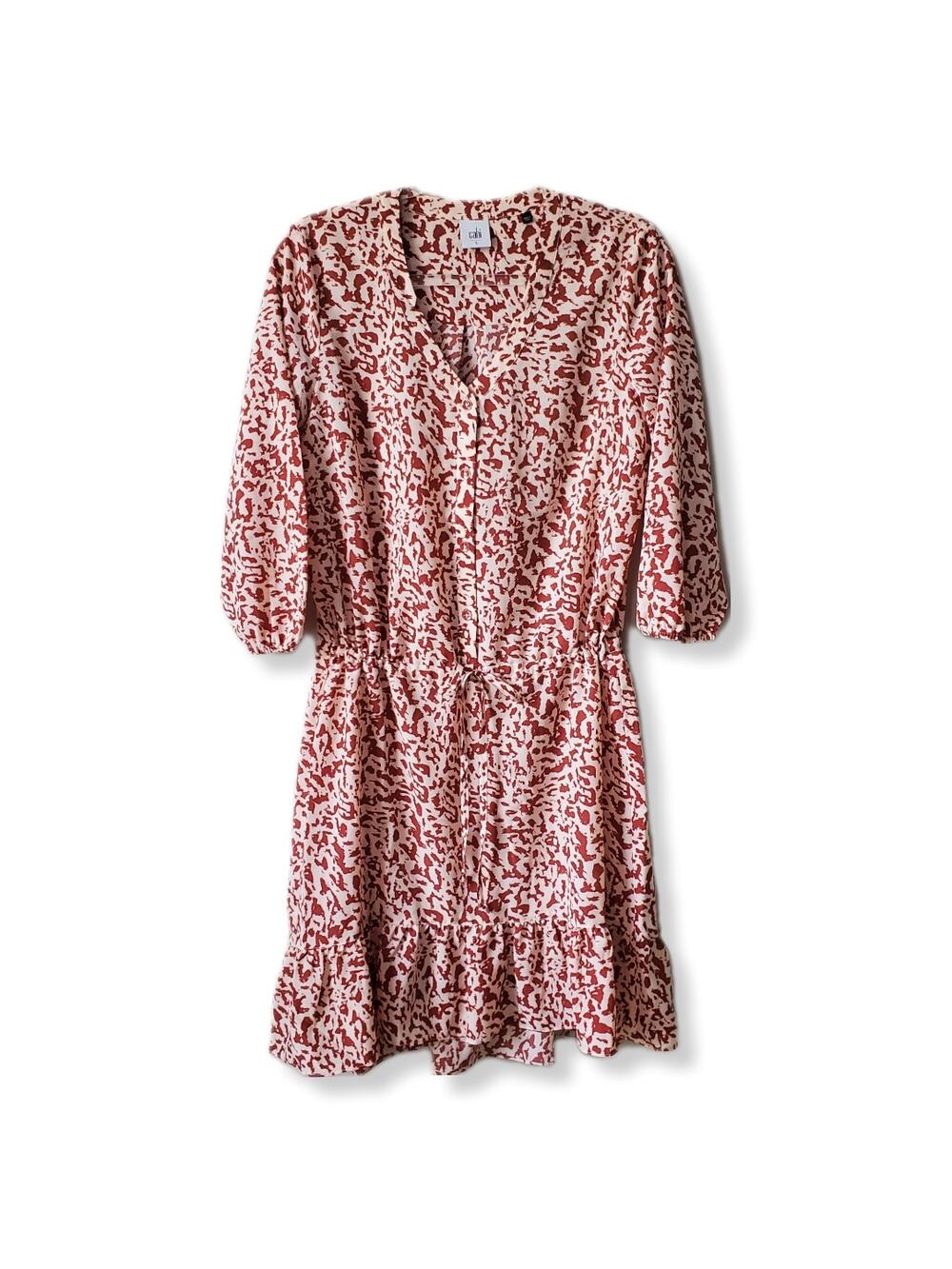 CAbi Sienna Mini Button Ruffle Dress S Cottagecore Prairie Western Boho Cowgirl